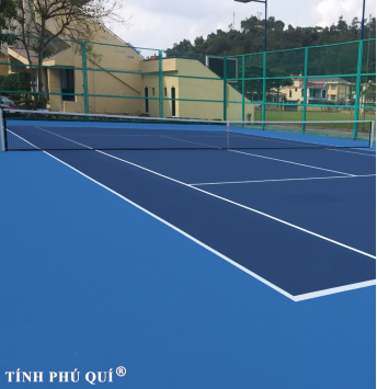 sơn sân tennis 4 lớp có cao su chống nứt